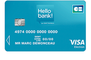 Hello bank! Carte Visa Electron